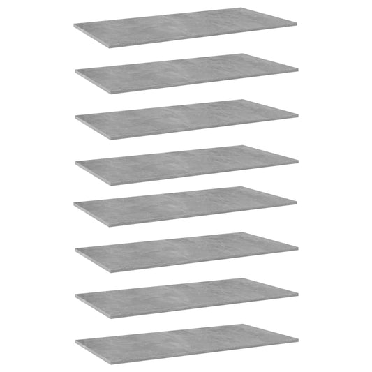 Wandschappen 8 st 80x30x1,5 cm spaanplaat betongrijs is nu te koop bij PeponiXL, paradijselijk wonen!