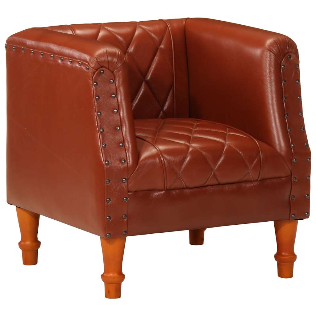 Kuipstoel echt geitenleer bruin is nu te koop bij PeponiXL, paradijselijk wonen!