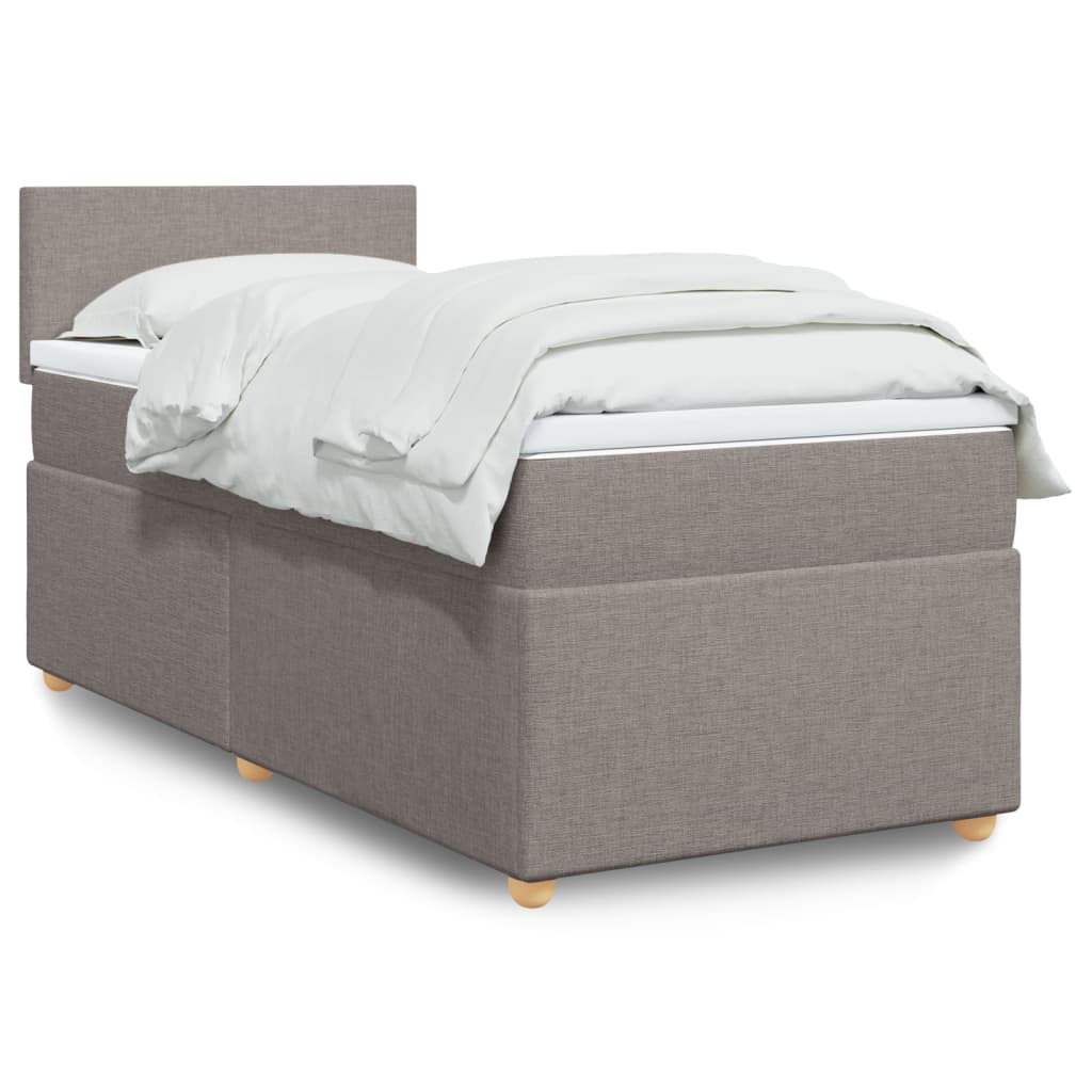 Boxspring met matras stof taupe 90x200 cm is nu te koop bij PeponiXL, paradijselijk wonen!