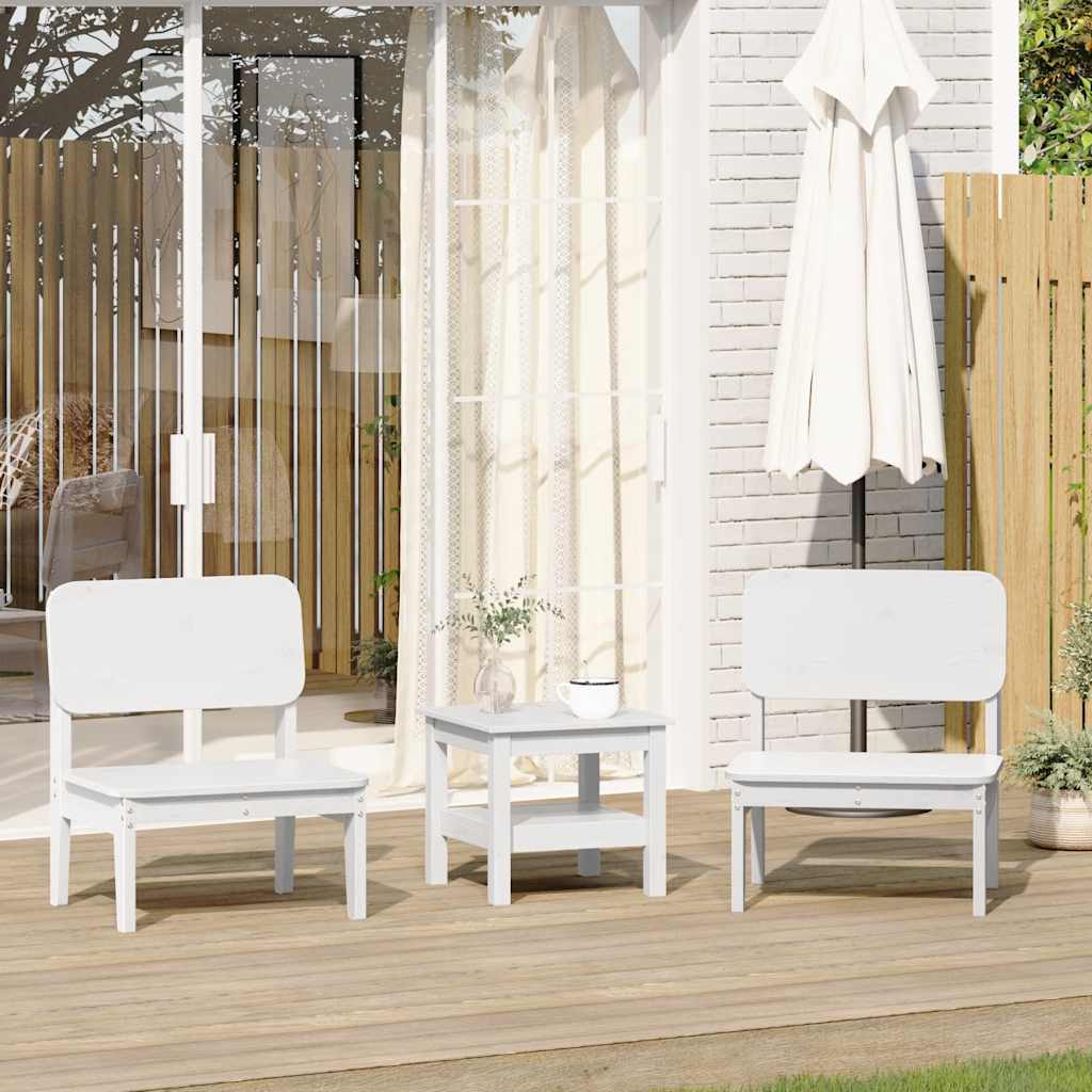Tuinstoelen 2 st 60x52,5x72 cm massief grenenhout wit is nu te koop bij PeponiXL, paradijselijk wonen!