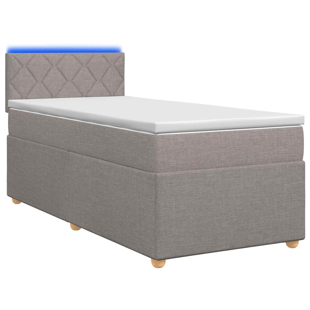 Boxspringbed met matras met hoofdeinde Taupe 80 x 200 cm Stof is nu te koop bij PeponiXL, paradijselijk wonen!