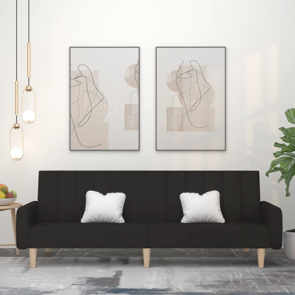 Slaapbank 2-zits stof zwart is nu te koop bij PeponiXL, paradijselijk wonen!