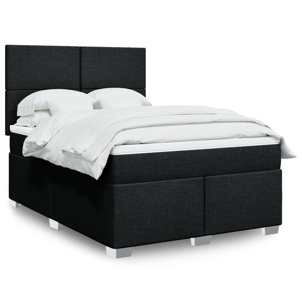 Boxspring met matras stof zwart 140x190 cm is nu te koop bij PeponiXL, paradijselijk wonen!