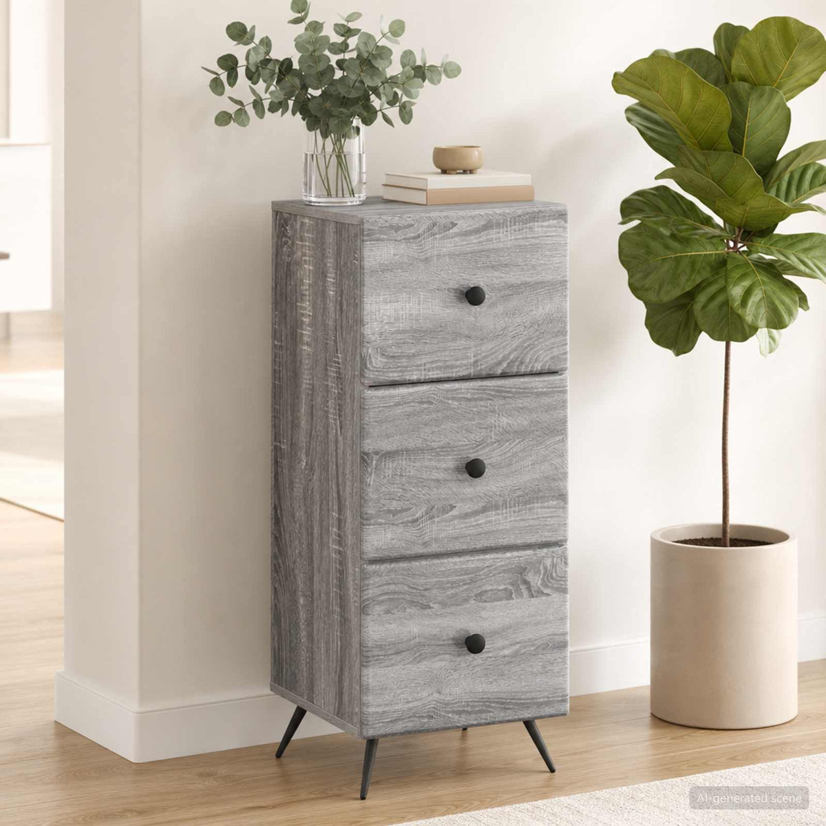 Ladenkast Grijs sonoma 33 x 34,5 x 90 cm Bewerkt hout is nu te koop bij PeponiXL, paradijselijk wonen!