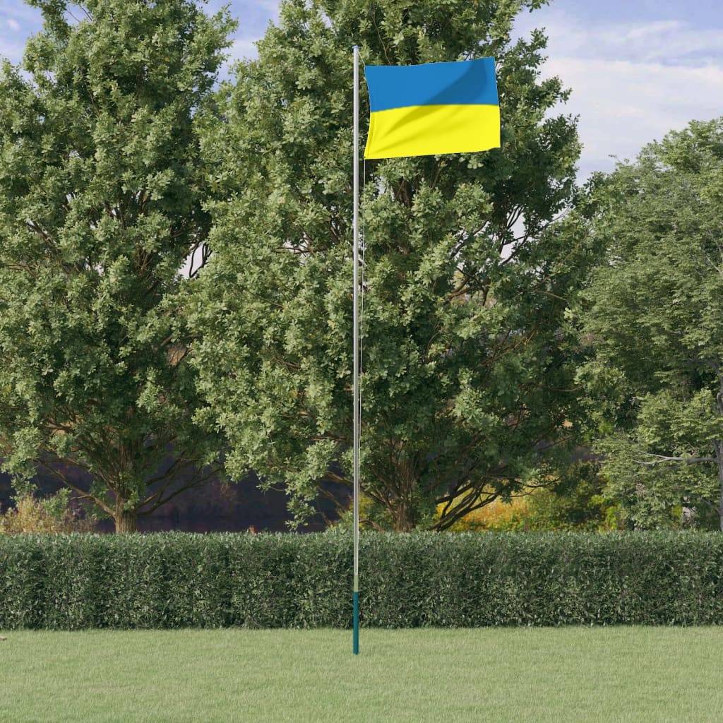 Vlag met vlaggenmast Oekraïne 6,23 m aluminium is nu te koop bij PeponiXL, paradijselijk wonen!