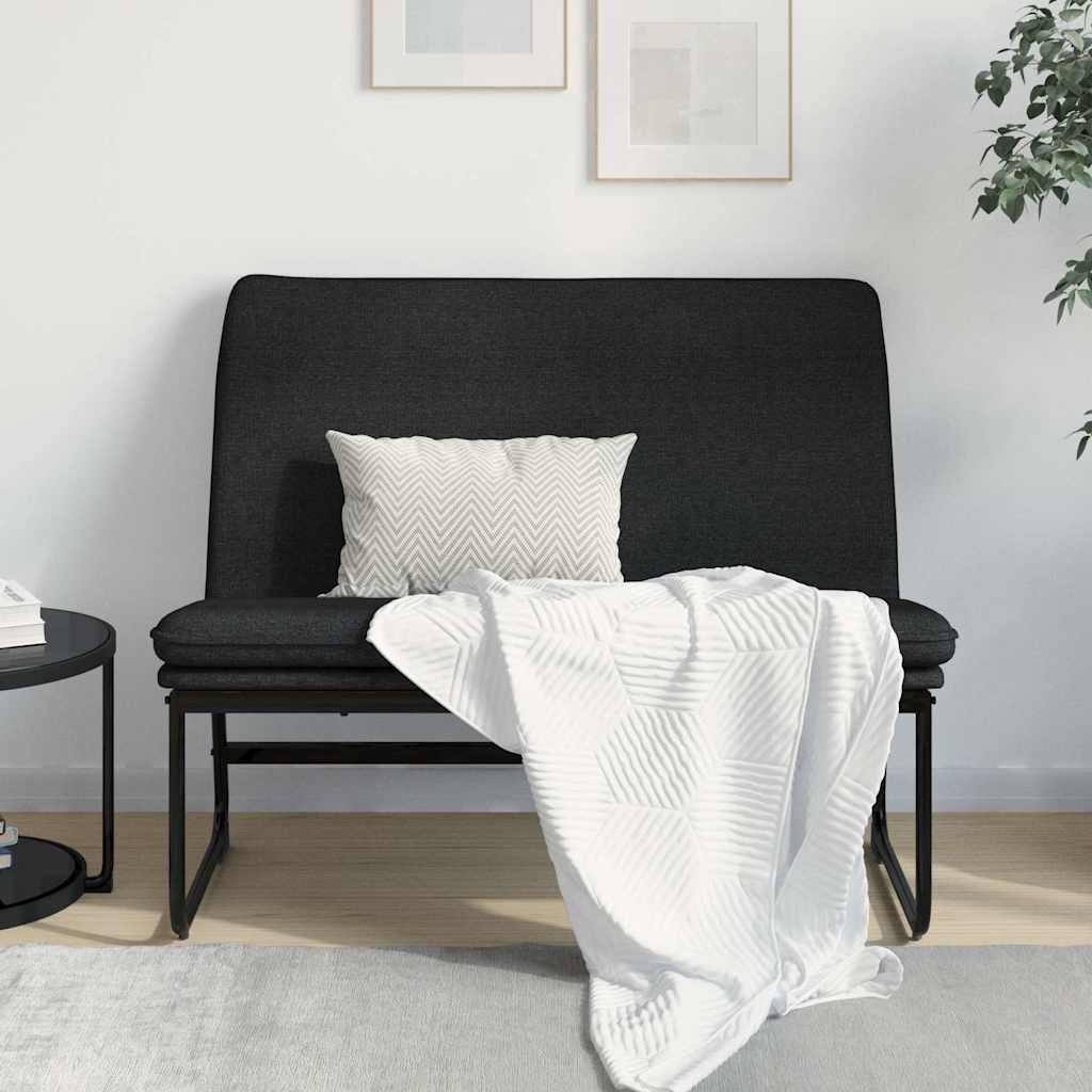 Bankje 100x75x76 cm stof zwart is nu te koop bij PeponiXL, paradijselijk wonen!