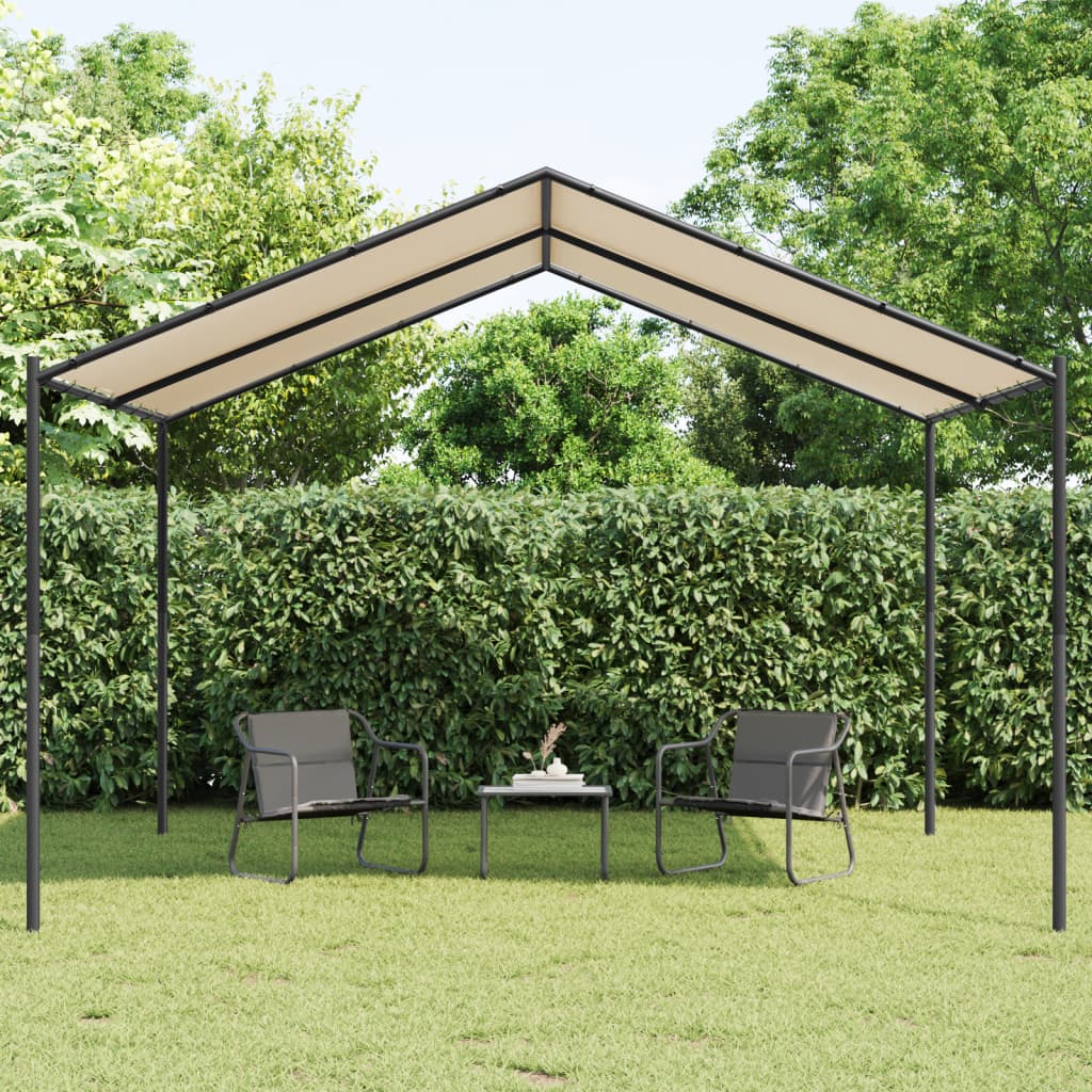 Tuinpaviljoen 4x4 m staal en stof beige is nu te koop bij PeponiXL, paradijselijk wonen!