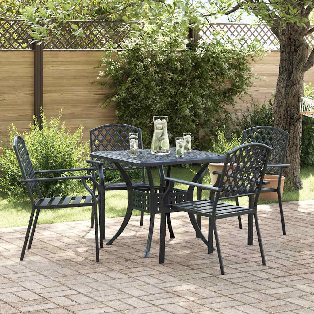 Tuinstoel 4 pcs Antraciet 56 x 65 x 89 cm Staal is nu te koop bij PeponiXL, paradijselijk wonen!