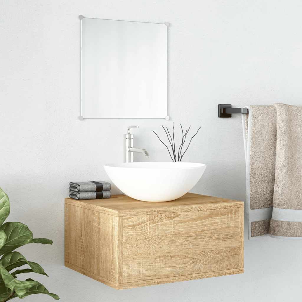 2-delige Badkamermeubelset bewerkt hout eikenkleurig is nu te koop bij PeponiXL, paradijselijk wonen!