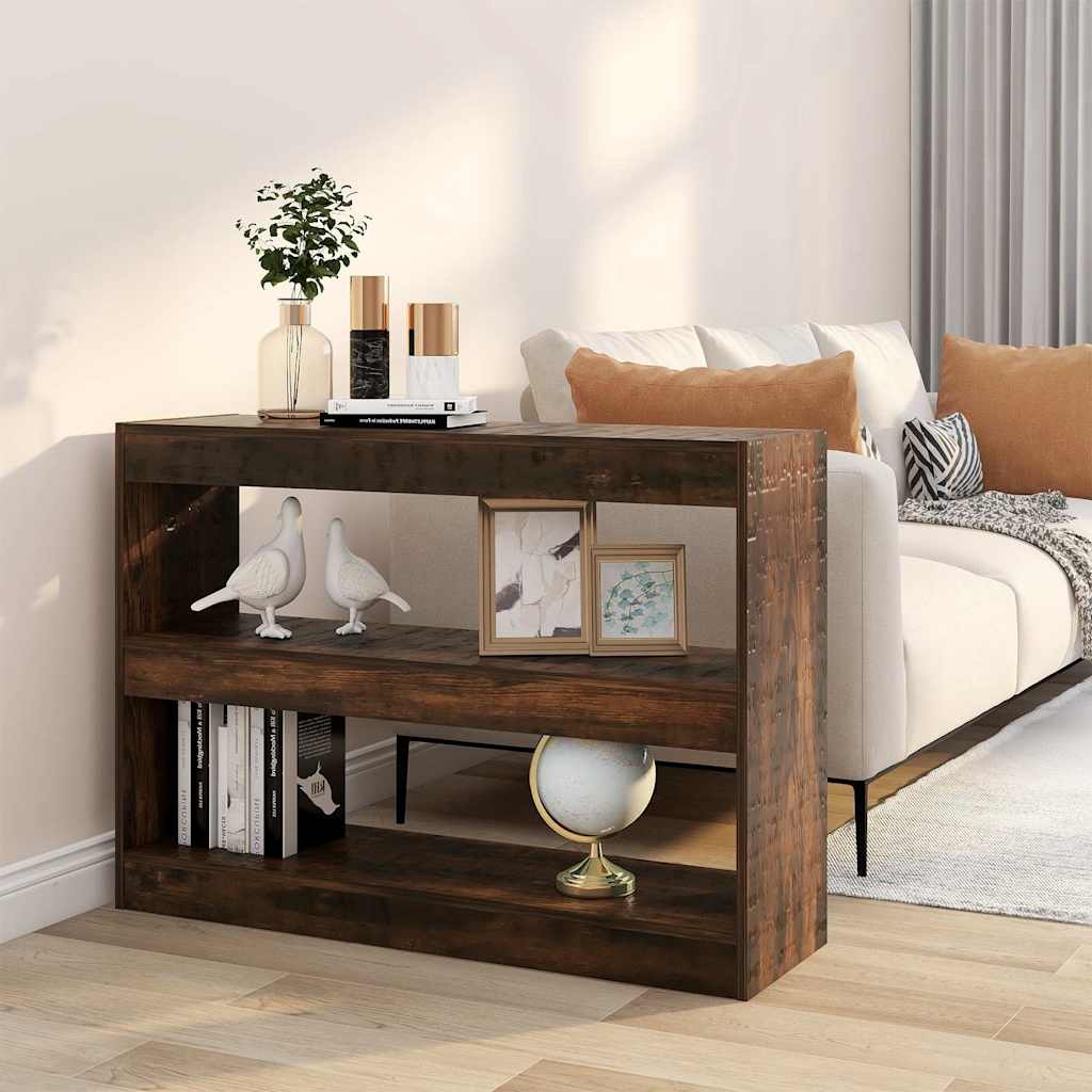 Boekenkast/kamerscherm 100x30x72 cm gerookt eikenkleur is nu te koop bij PeponiXL, paradijselijk wonen!