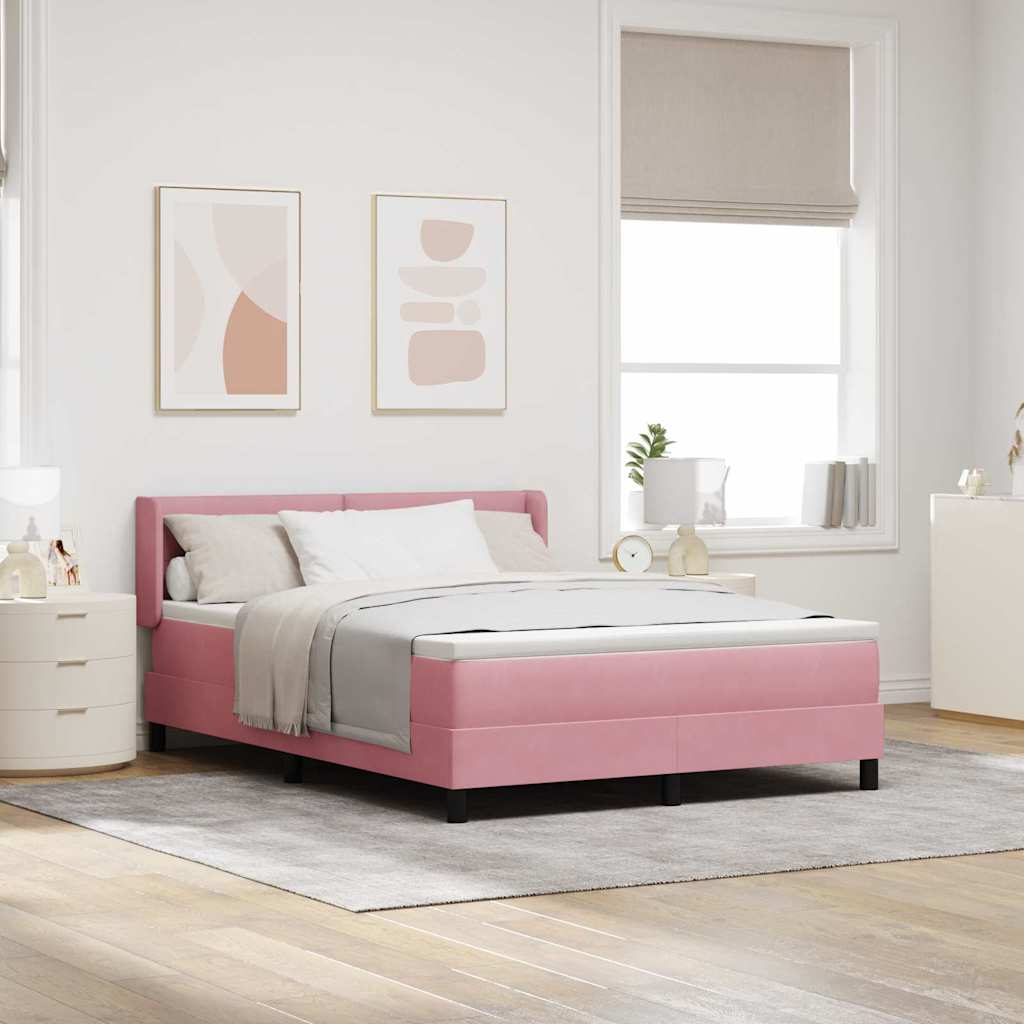 Boxspringbed met hoofdeinde Roze 200 x 140 cm Fluweel is nu te koop bij PeponiXL, paradijselijk wonen!