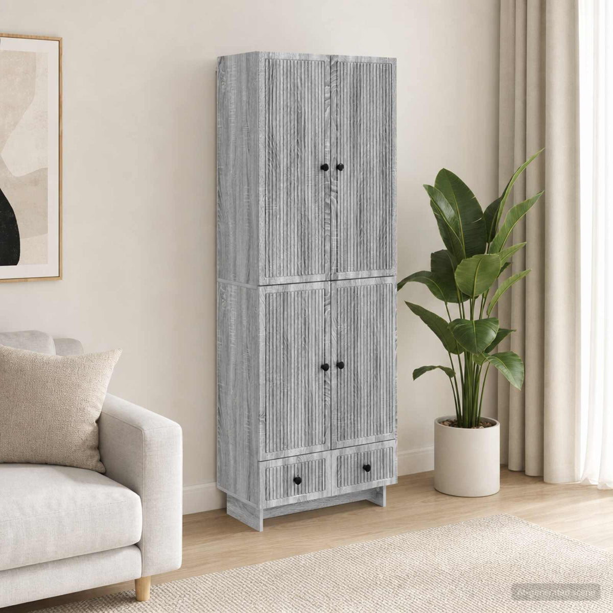 Kastenset 2 pcs Grijs Sonoma 66 x 34,5 x 95 cm Bewerkt hout is nu te koop bij PeponiXL, paradijselijk wonen!