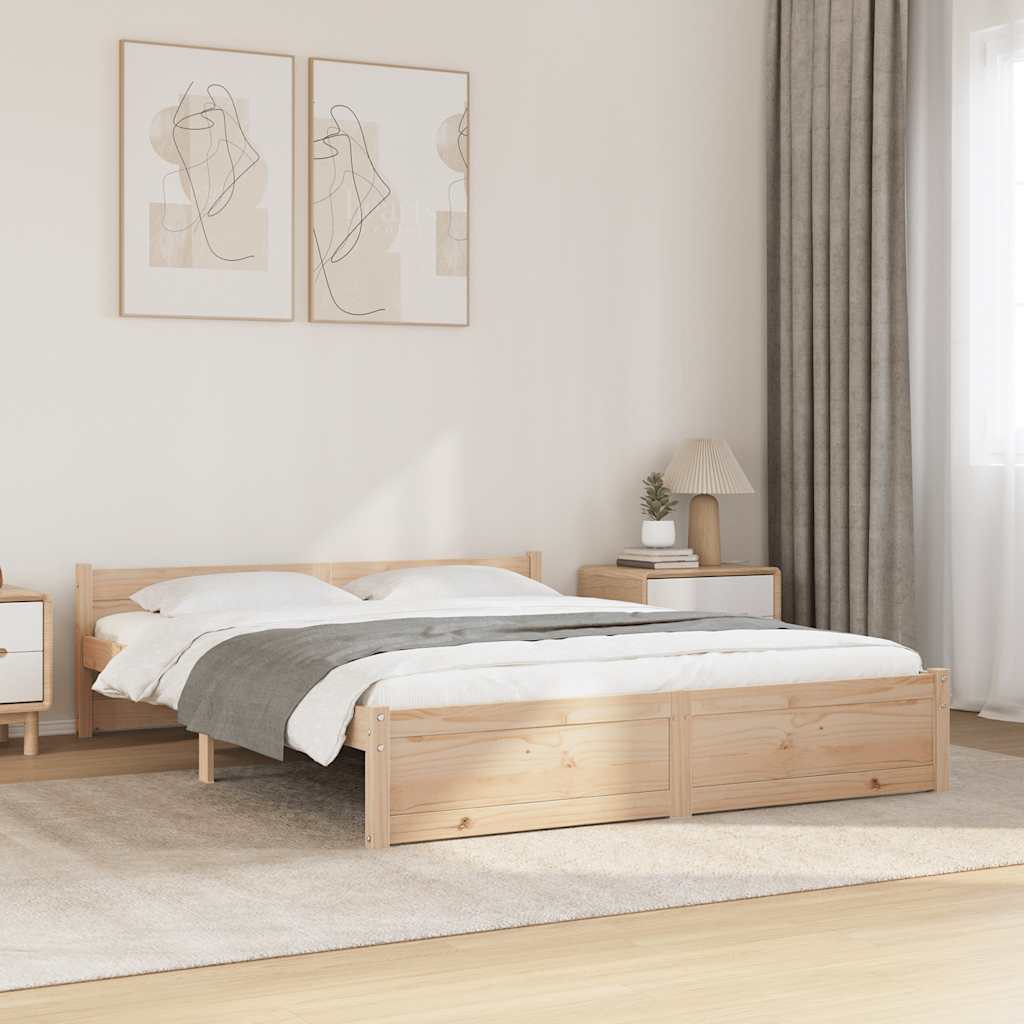 Bedframe massief hout 135x190 cm is nu te koop bij PeponiXL, paradijselijk wonen!