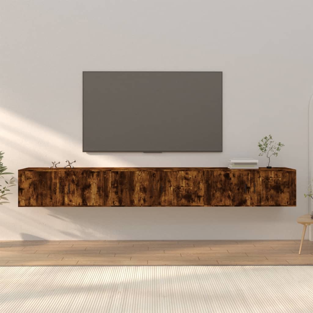 Tv-wandmeubels 3 st 100x34,5x40 cm gerookt eikenkleurig is nu te koop bij PeponiXL, paradijselijk wonen!