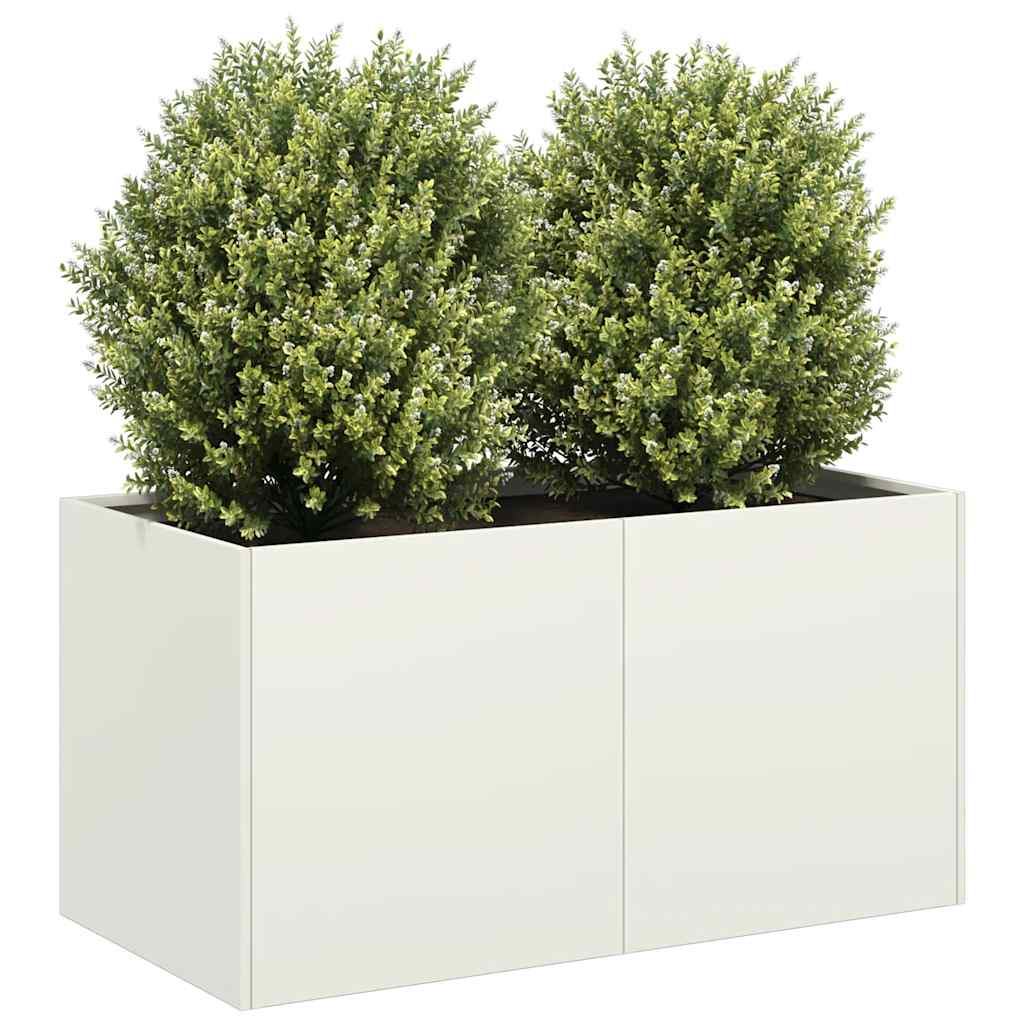 Plantenbak 80x40x40 cm koudgewalst staal wit is nu te koop bij PeponiXL, paradijselijk wonen!