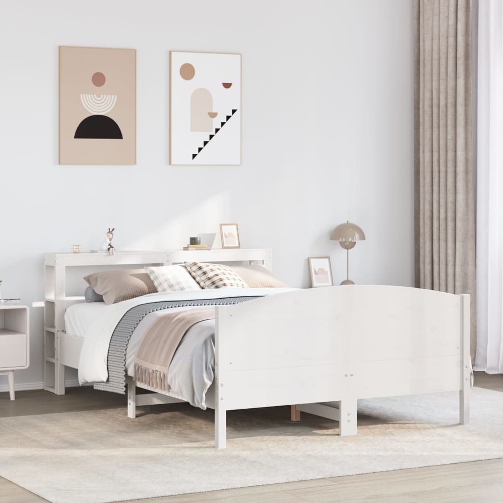 Bedframe zonder matras massief grenenhout wit 120x190 cm is nu te koop bij PeponiXL, paradijselijk wonen!