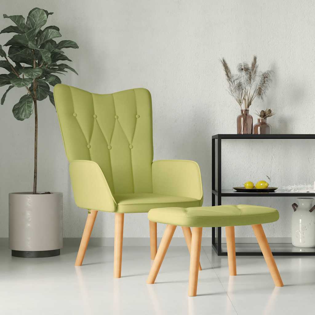 Relaxstoel met voetenbank stof groen is nu te koop bij PeponiXL, paradijselijk wonen!