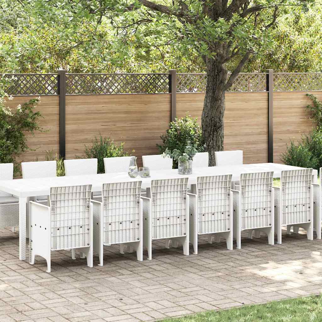 Tuin Eettafelset met kussens 15 st Wit PP is nu te koop bij PeponiXL, paradijselijk wonen!