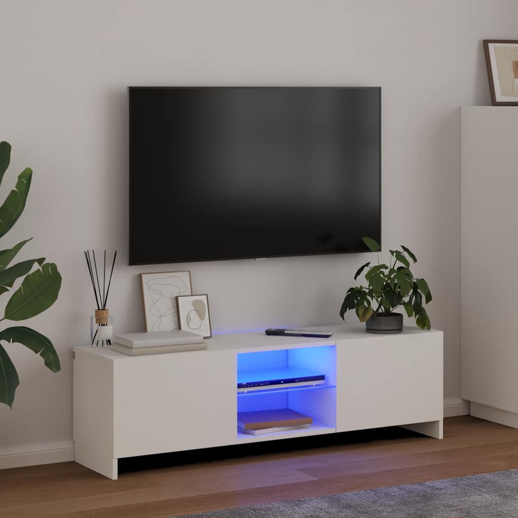 Tv-meubel met LED-verlichting 120x30x36 cm wit is nu te koop bij PeponiXL, paradijselijk wonen!