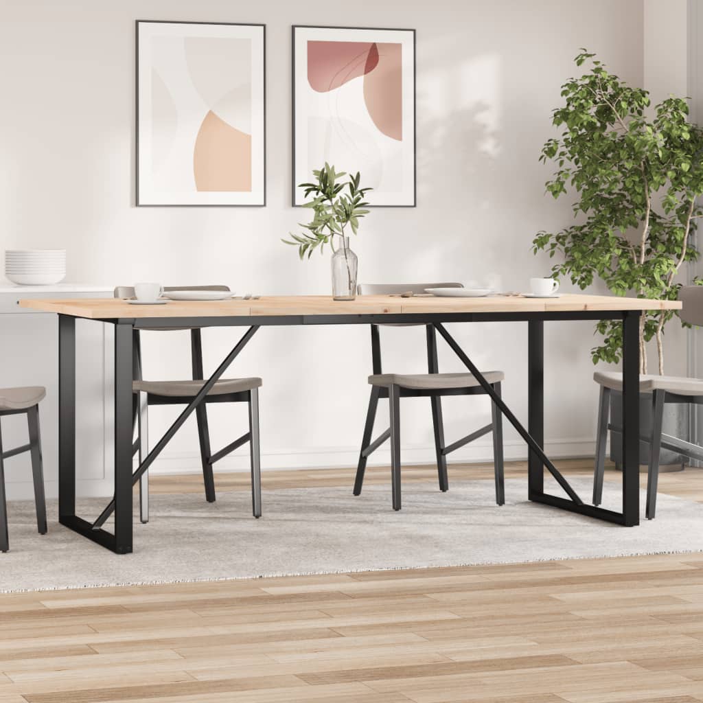 Eettafel O-frame 200x100x75,5 cm grenenhout en staal is nu te koop bij PeponiXL, paradijselijk wonen!