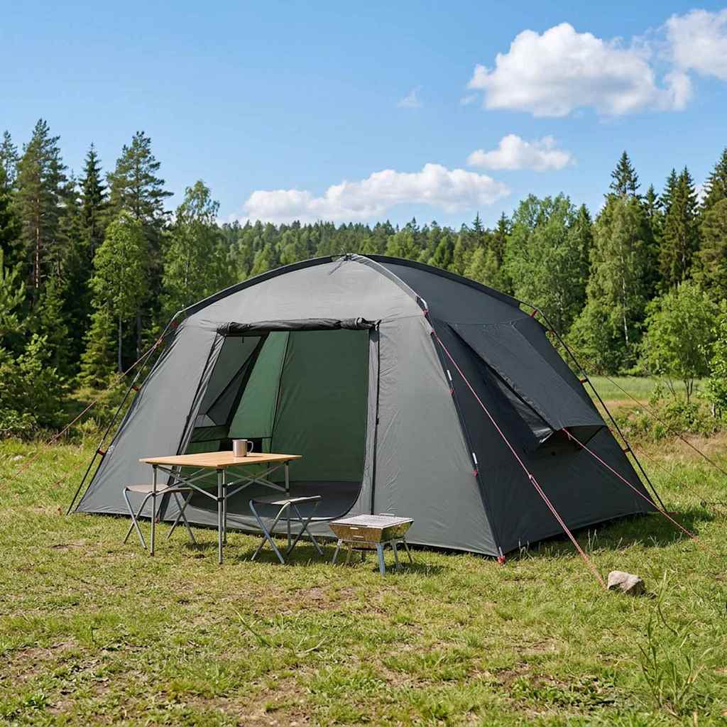 Huisje Tent met dak Legergroen 400 x 210 x 180 cm Polyester is nu te koop bij PeponiXL, paradijselijk wonen!