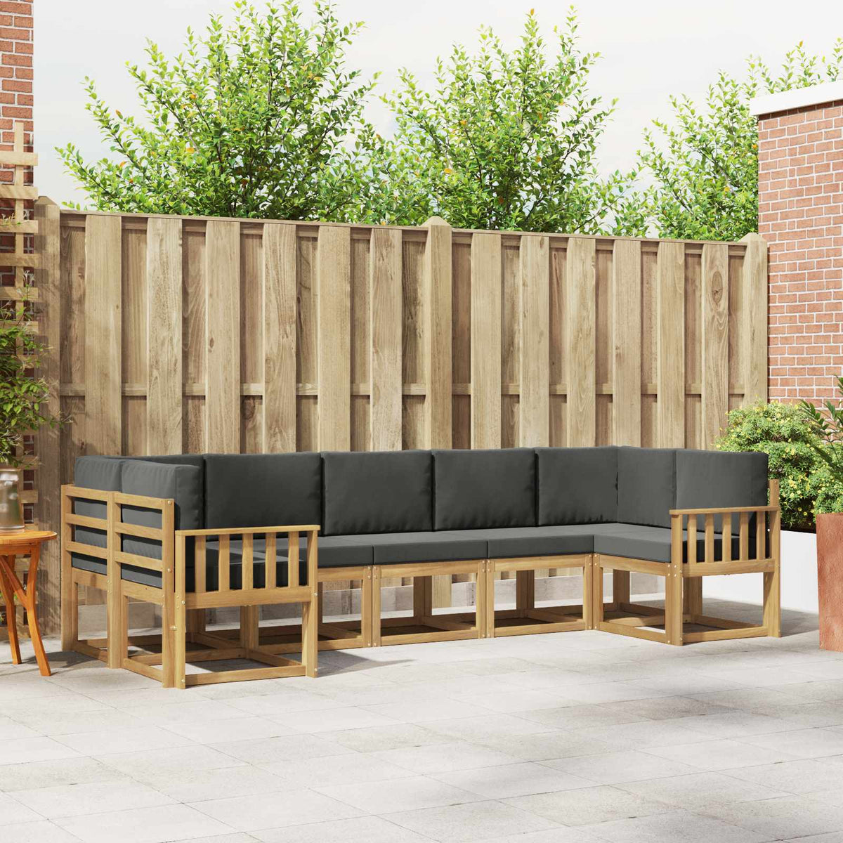 Buiten bankenset met kussen 7 pcs Wit en antracietkleurig is nu te koop bij PeponiXL, paradijselijk wonen!