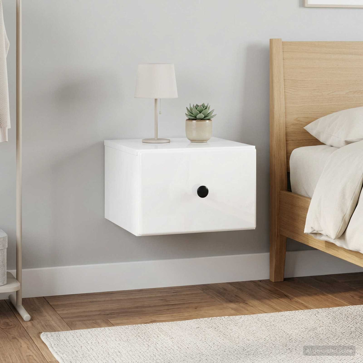 Wandbeugel Bedkast 2 pcs Hoogglans Wit 34,5 x 33 x 20 cm is nu te koop bij PeponiXL, paradijselijk wonen!