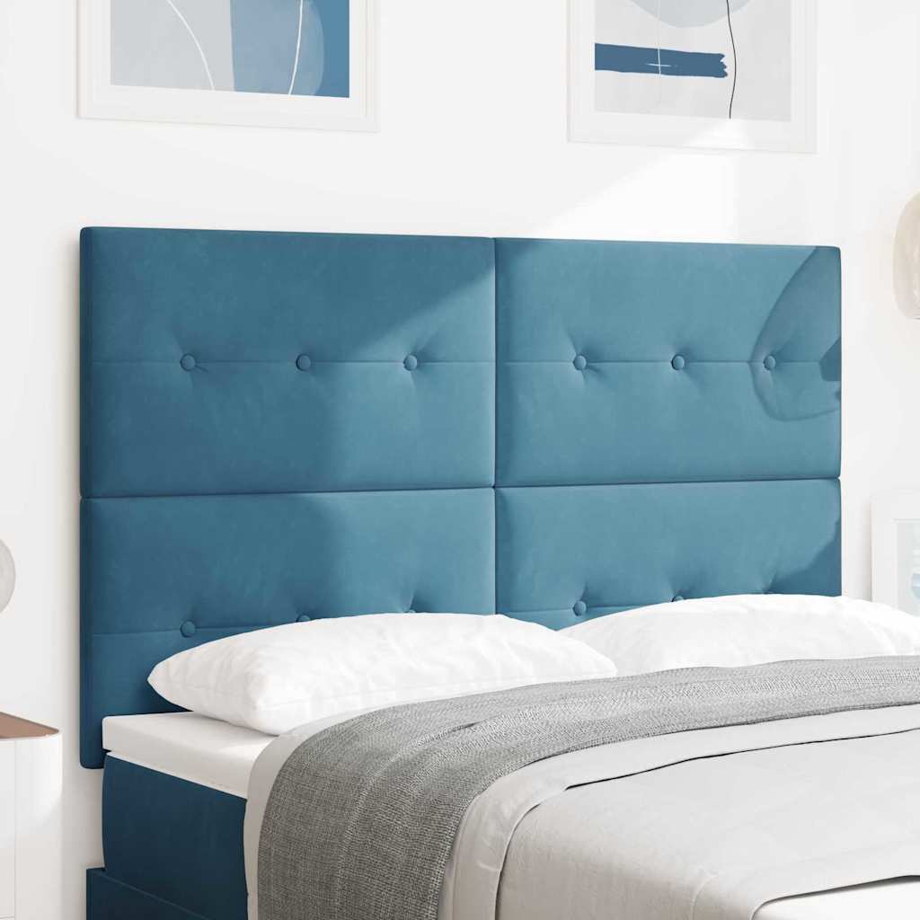 Hoofdbord Donkerblauw 160 cm Fluweel is nu te koop bij PeponiXL, paradijselijk wonen!