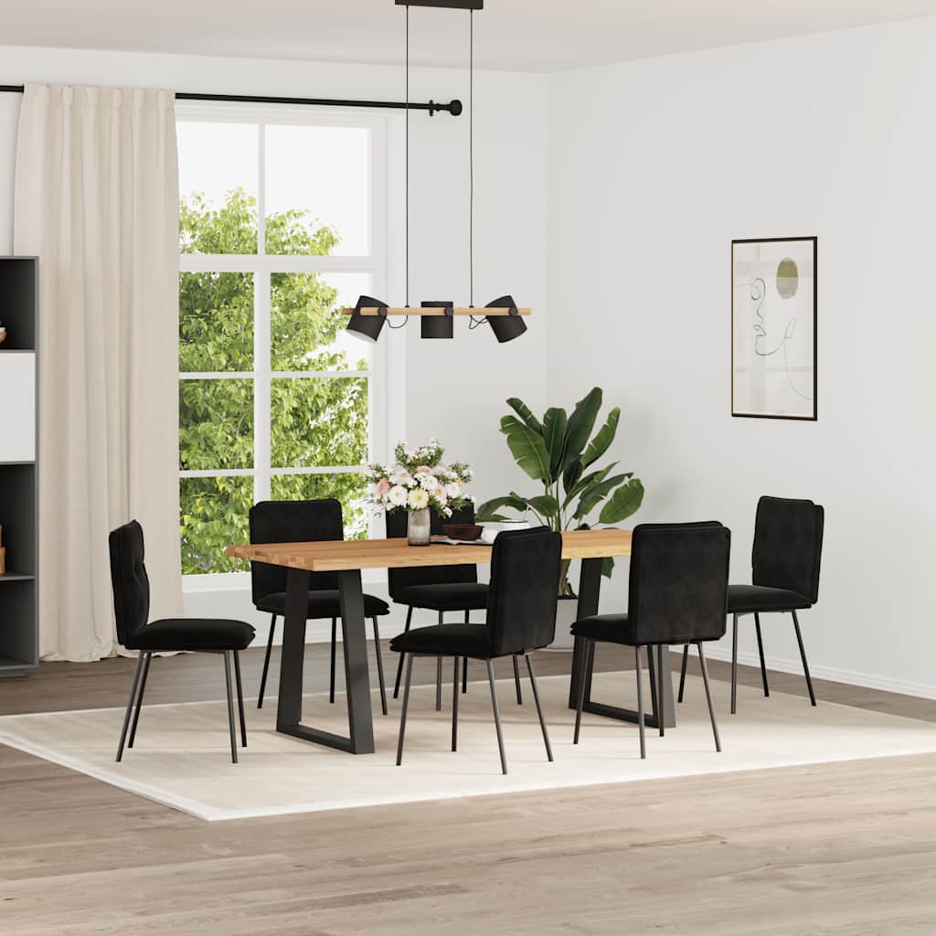 Eetkamerstoelen 6 st fluweel zwart is nu te koop bij PeponiXL, paradijselijk wonen!