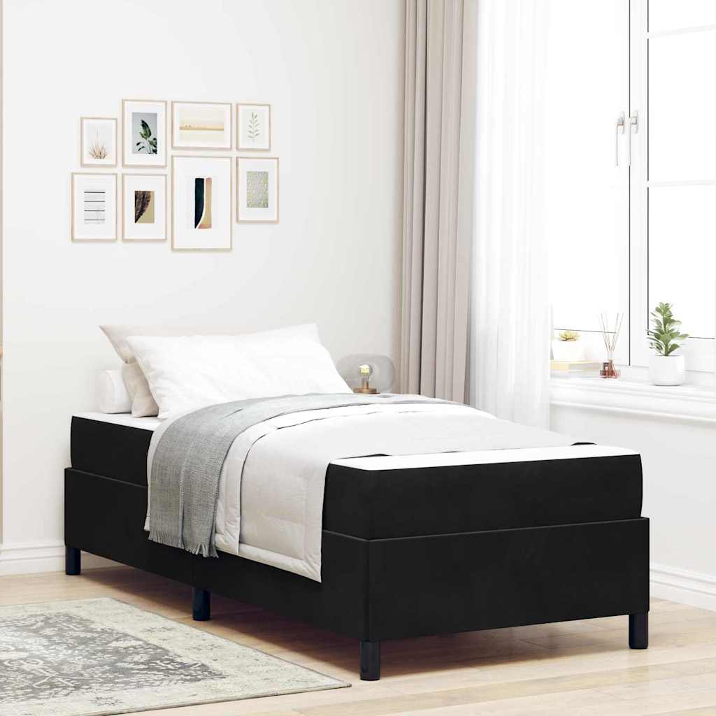 Bedframe met matras Zwart 90 x 200 cm Stof is nu te koop bij PeponiXL, paradijselijk wonen!