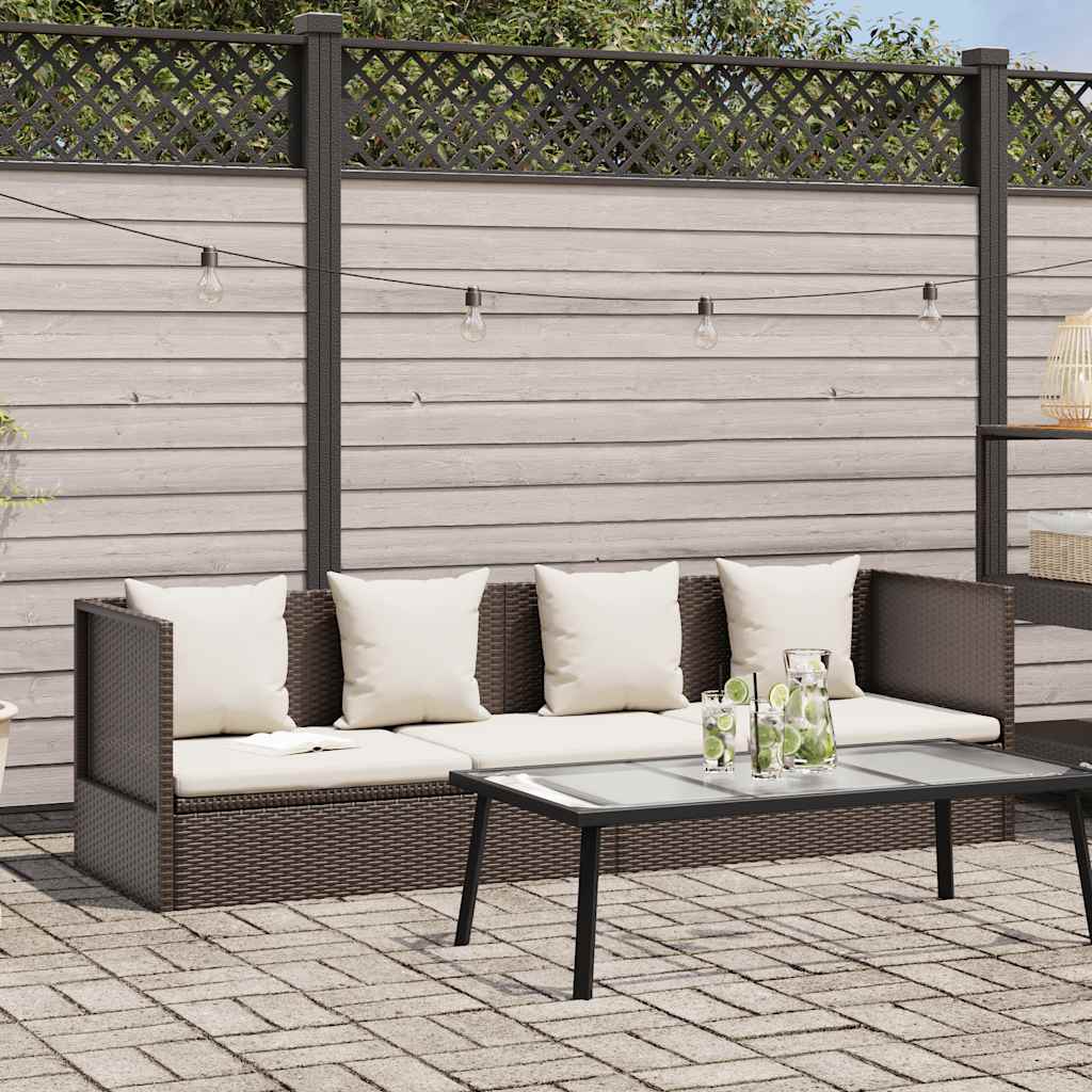 Tuinbed met kussens poly rattan bruin is nu te koop bij PeponiXL, paradijselijk wonen!