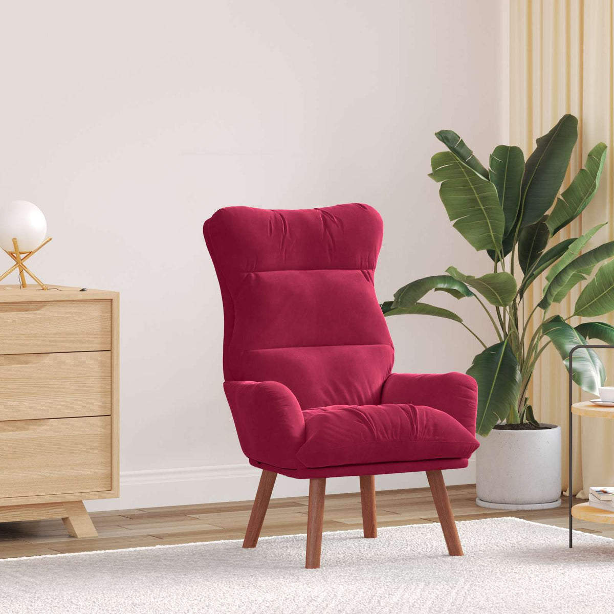 Fauteuil Wijnrood 69 x 74 x 93 cm Fluweel is nu te koop bij PeponiXL, paradijselijk wonen!