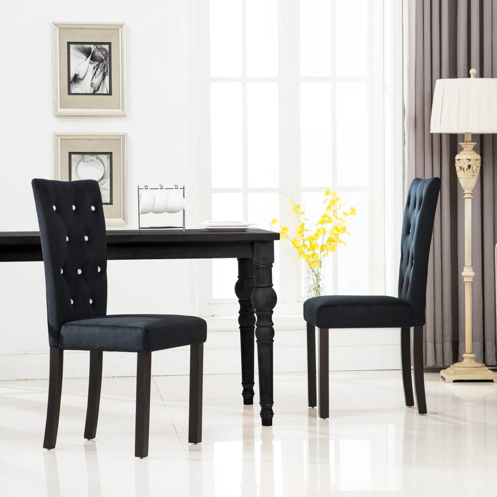 Eetkamerstoelen 2 st fluweel zwart is nu te koop bij PeponiXL, paradijselijk wonen!