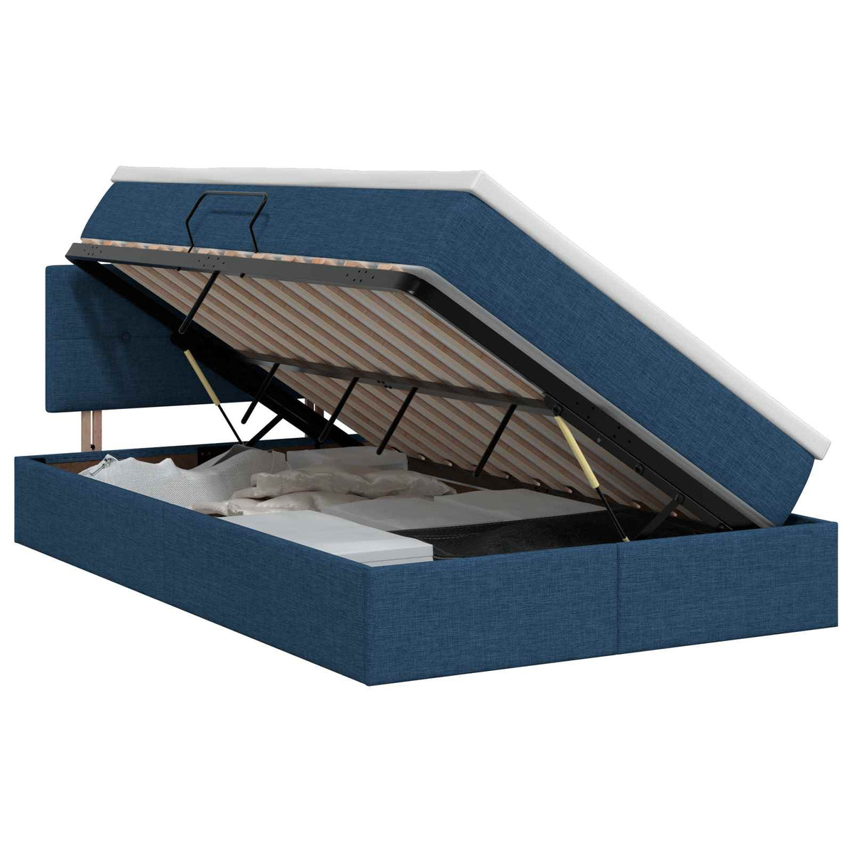 Opbergbed met matras met hoofdeinde Blauw 120 x 200 cm fluweel is nu te koop bij PeponiXL, paradijselijk wonen!