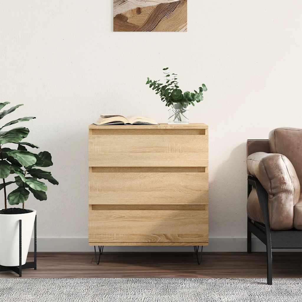 Dressoir 60x35x70 cm bewerkt hout sonoma eikenkleurig is nu te koop bij PeponiXL, paradijselijk wonen!