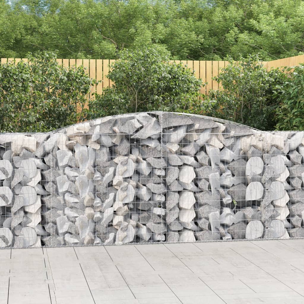 Schanskorven 8 st gewelfd 400x50x100/120 cm ijzer is nu te koop bij PeponiXL, paradijselijk wonen!