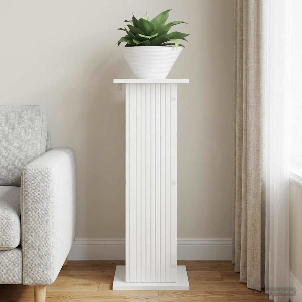 Plantenstandaard Hoogglans Wit 30,5 x 30 x 80,5 cm Bewerkt hout is nu te koop bij PeponiXL, paradijselijk wonen!