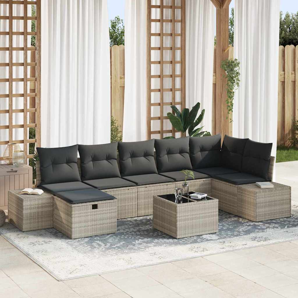 Bankstel 8 st poly rattan is nu te koop bij PeponiXL, paradijselijk wonen!