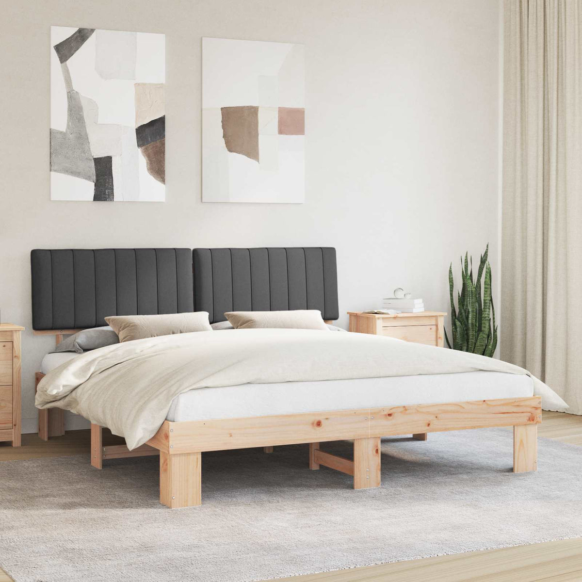 Bedframe met Gevoerd Hoofdgedeelte Donkergrijs 180 x 200 cm is nu te koop bij PeponiXL, paradijselijk wonen!