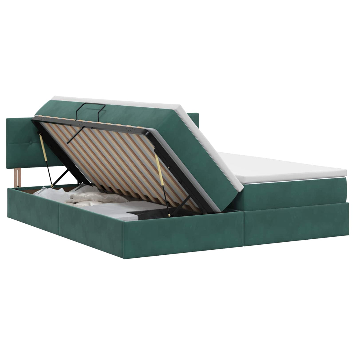 Opslag bed met hoofdeinde 2 st Donkergroen is nu te koop bij PeponiXL, paradijselijk wonen!