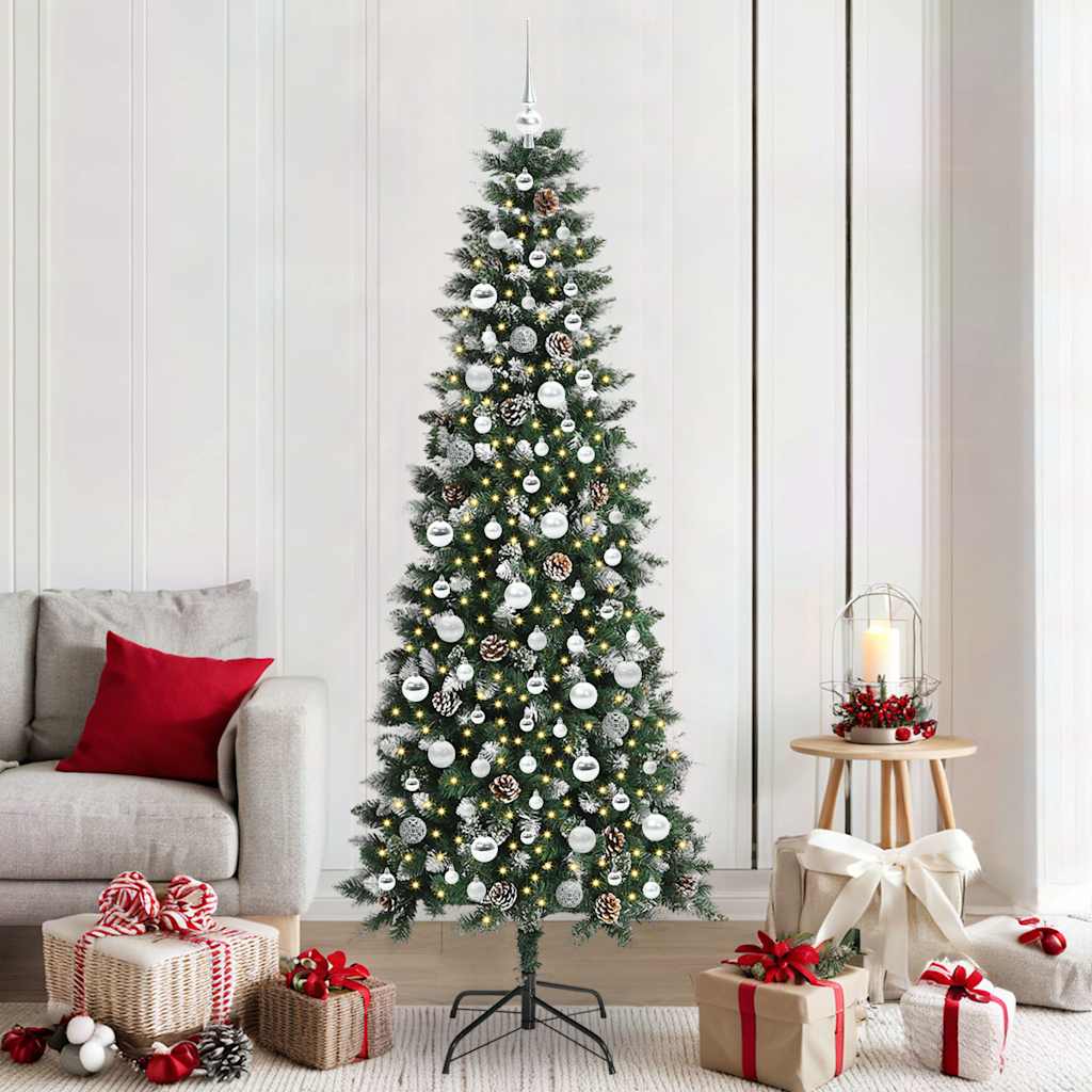 Kunstkerstboom met 300 LED Groen 210 cm PVC en Plastic en Staal is nu te koop bij PeponiXL, paradijselijk wonen!