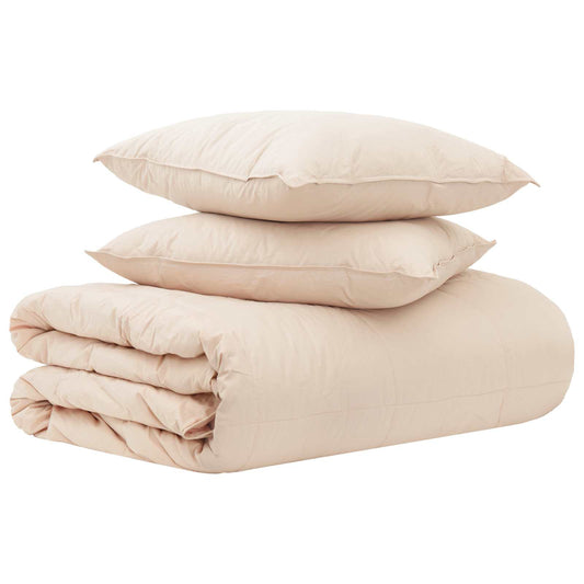 Dekbedset 2 st 200 x 200 cm 250 gsm Natuurlijke Kapok Beige is nu te koop bij PeponiXL, paradijselijk wonen!