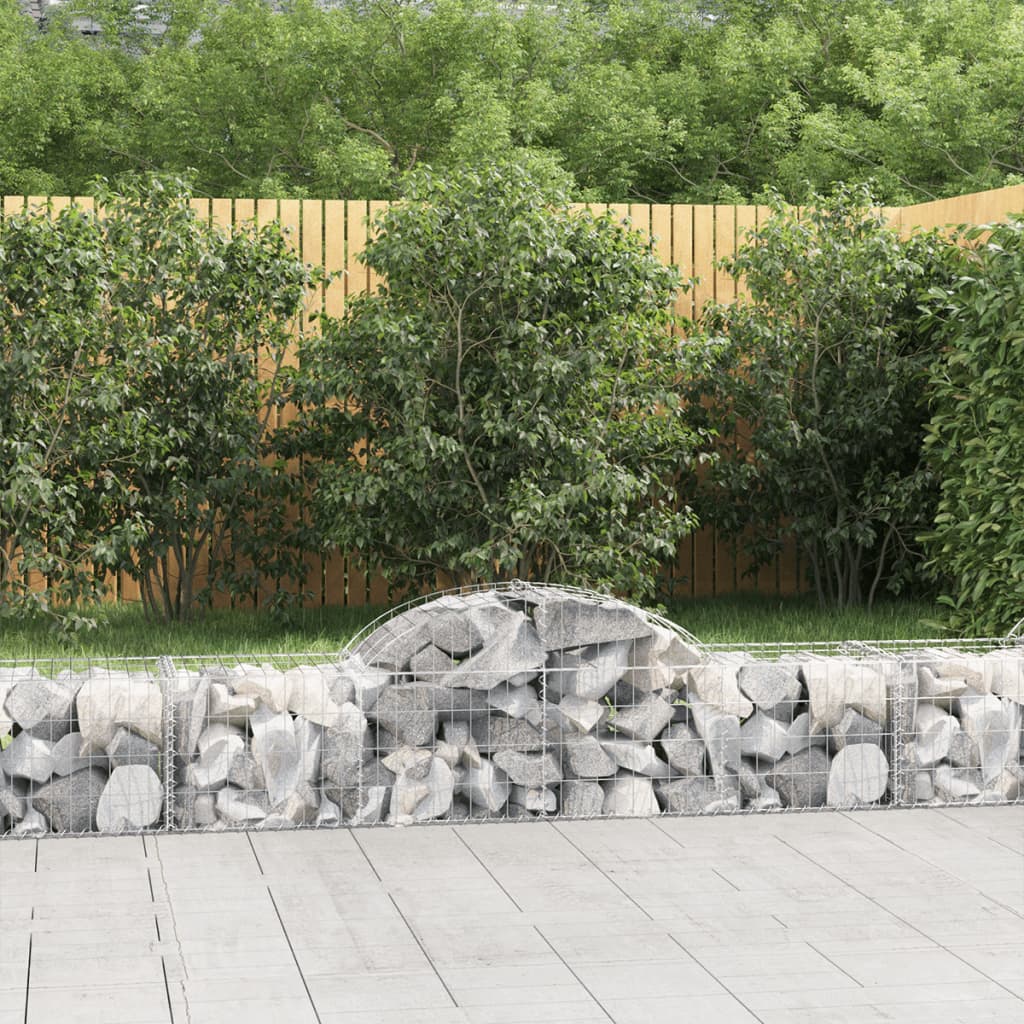 Schanskorven 7 st gewelfd 200x50x40/60 cm gegalvaniseerd ijzer is nu te koop bij PeponiXL, paradijselijk wonen!