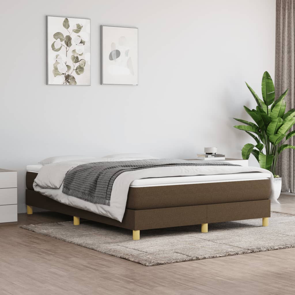 Boxspring met matras stof donkerbruin 140x190 cm is nu te koop bij PeponiXL, paradijselijk wonen!