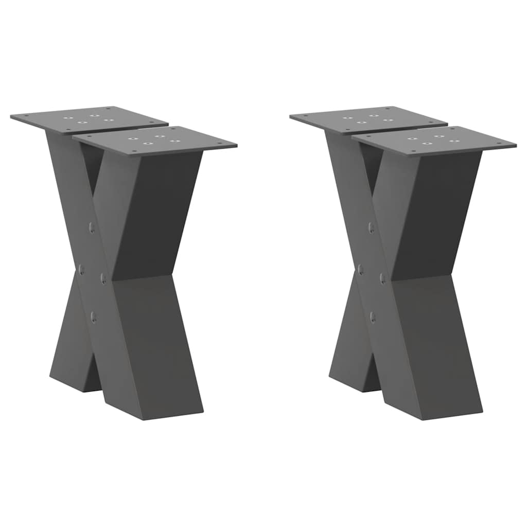 Salontafelpoten 2 st X-vormig 30x(30-31) cm staal antraciet is nu te koop bij PeponiXL, paradijselijk wonen!