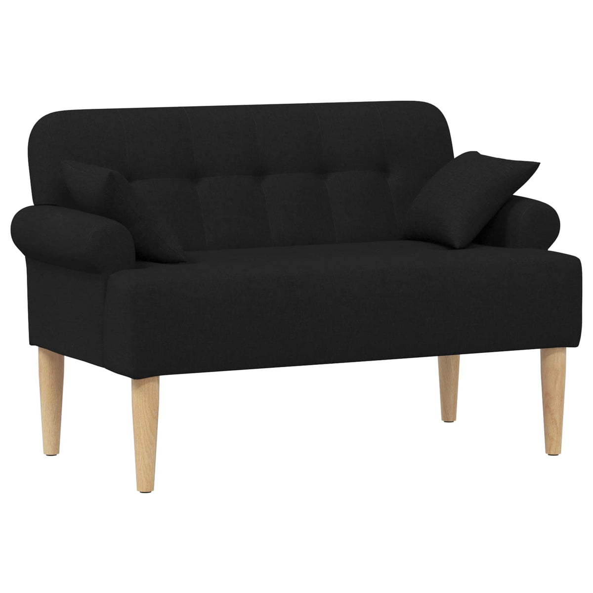 Loungebank met knopencomfort Zwart 120 x 65 x 79 cm Stof is nu te koop bij PeponiXL, paradijselijk wonen!