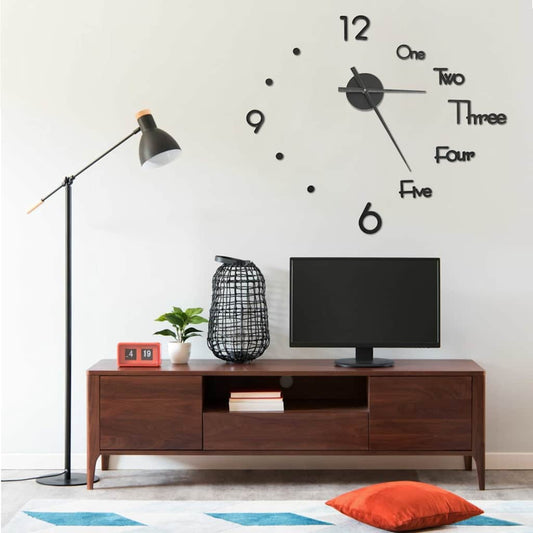 3D-wandklok modern XXL 100 cm zwart is nu te koop bij PeponiXL, paradijselijk wonen!