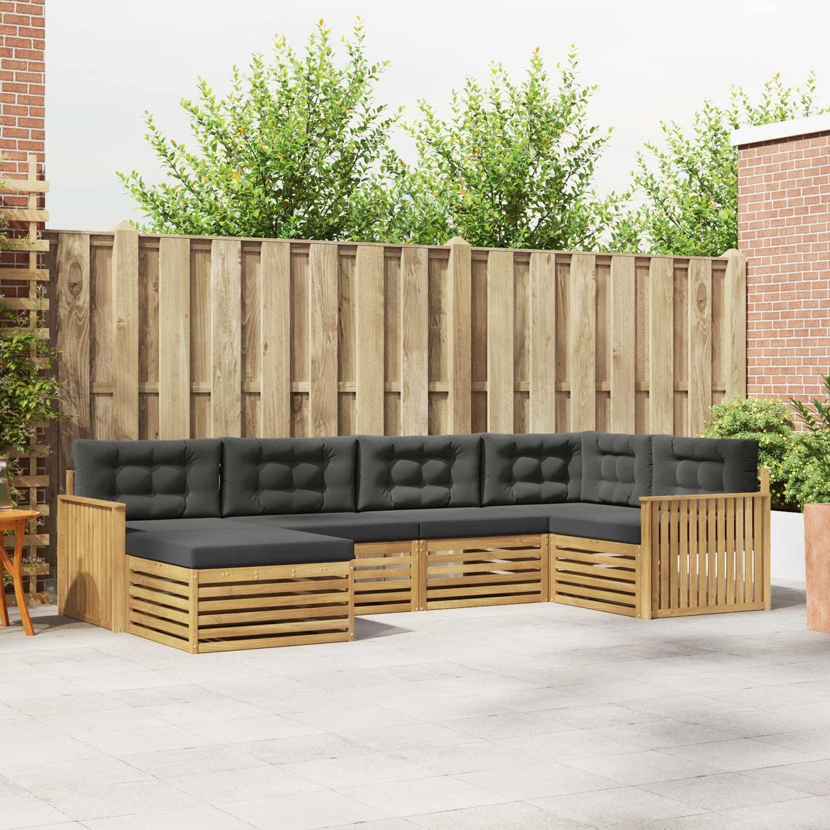 Buiten bankenset 6 pcs Wit en antracietkleurig is nu te koop bij PeponiXL, paradijselijk wonen!