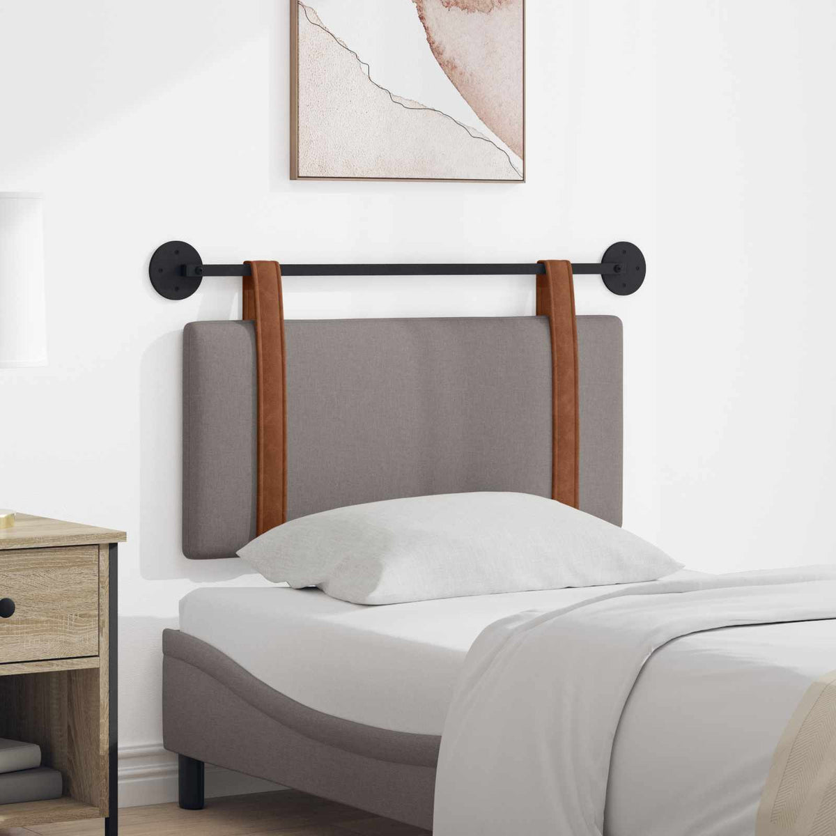 Hangend hoofdbord Taupe Antiek PU is nu te koop bij PeponiXL, paradijselijk wonen!