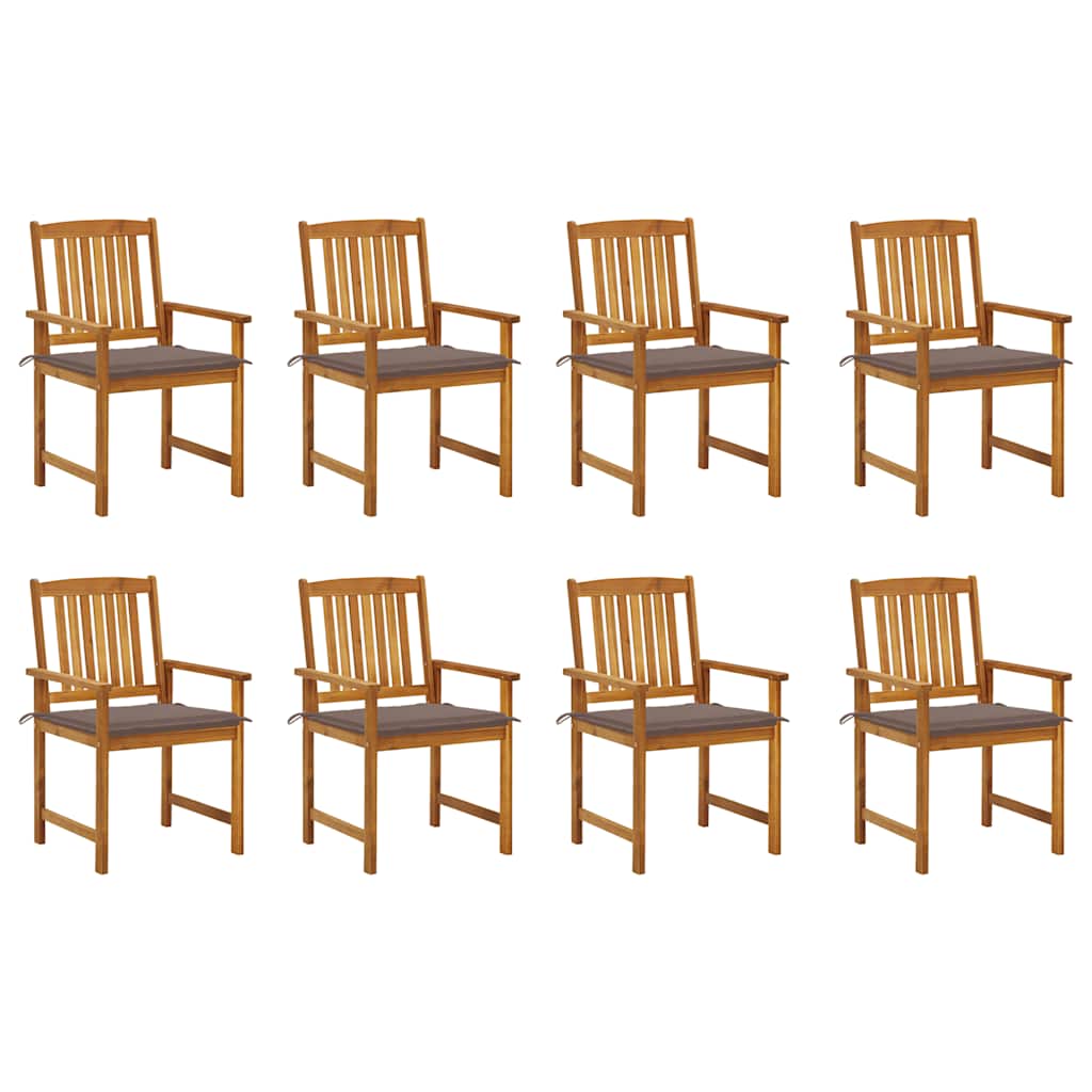 Tuinstoelen 8 st met kussens massief acaciahout is nu te koop bij PeponiXL, paradijselijk wonen!